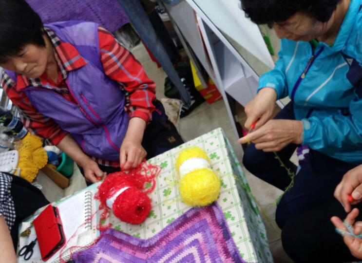 웰빙복지사업단 천연수세미 만들기 수업 5월~ 사진