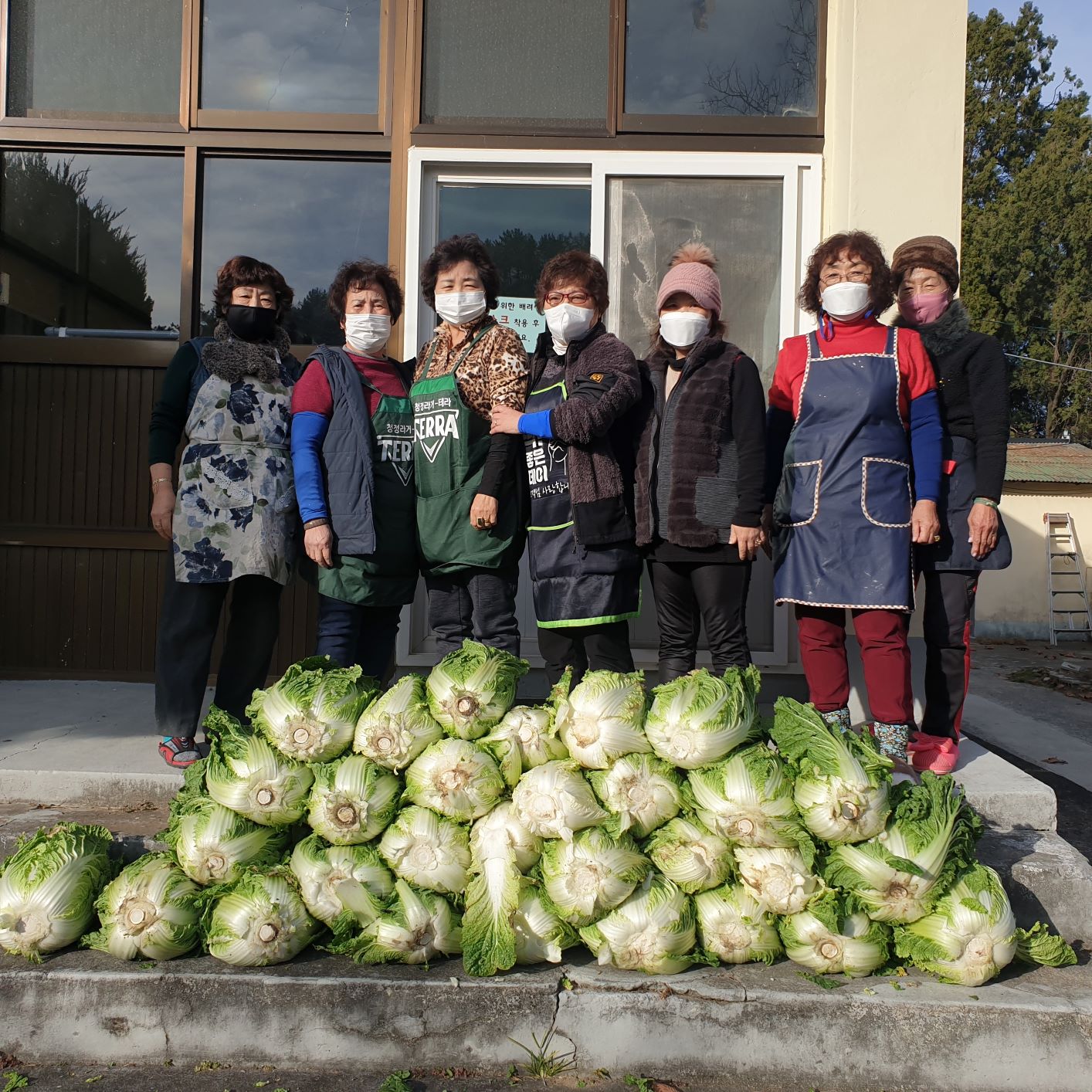  후원품(배추) 전달 사진